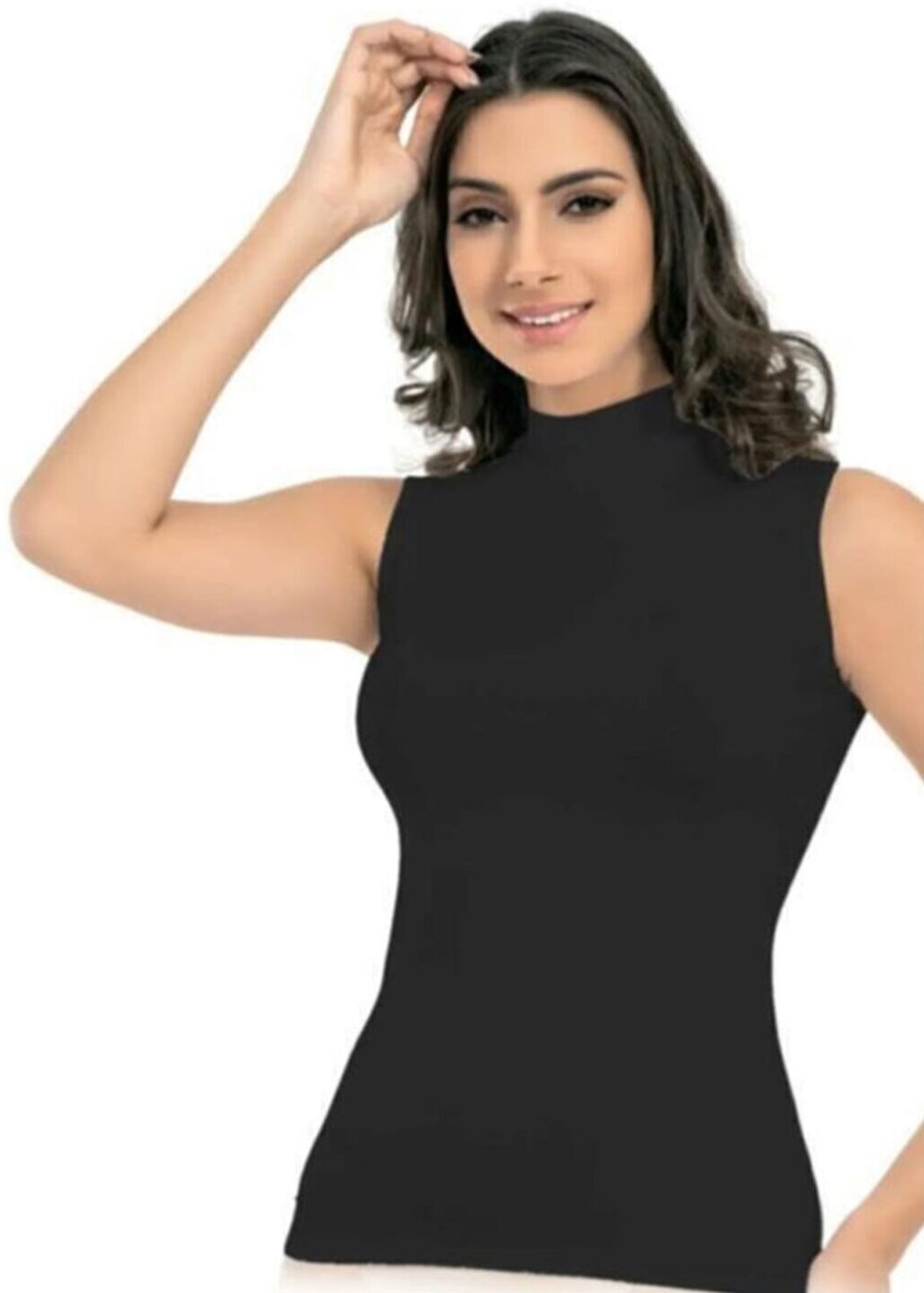 Boğazlı Dikişsiz Atlet Kadın Body Elite Life 840 - Siyah