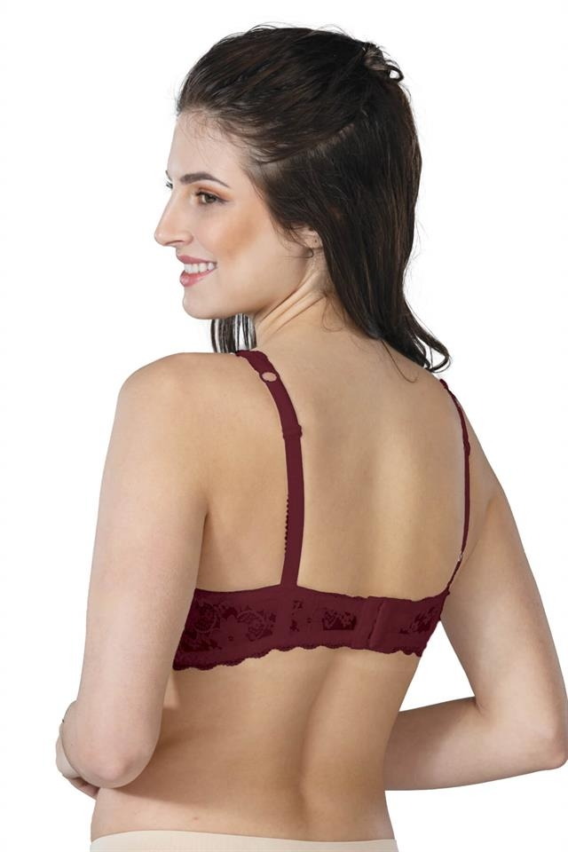Full Cup Dantelli Pedli Toparlayıcı Sütyen Emay 188 - Bordo