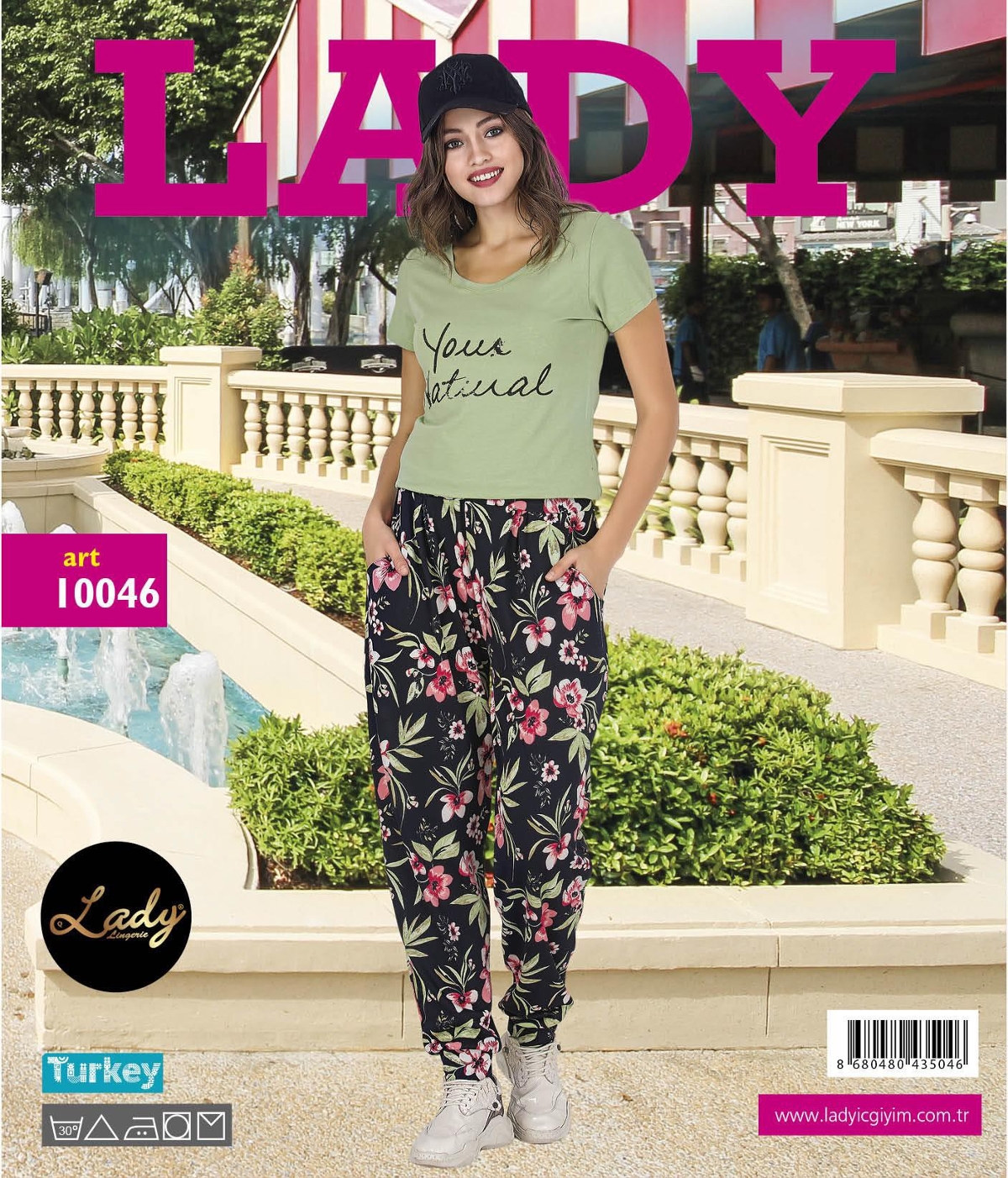 Lady Çiçek Desenli Rahat Kesim Pijama Takımı Lady 10046