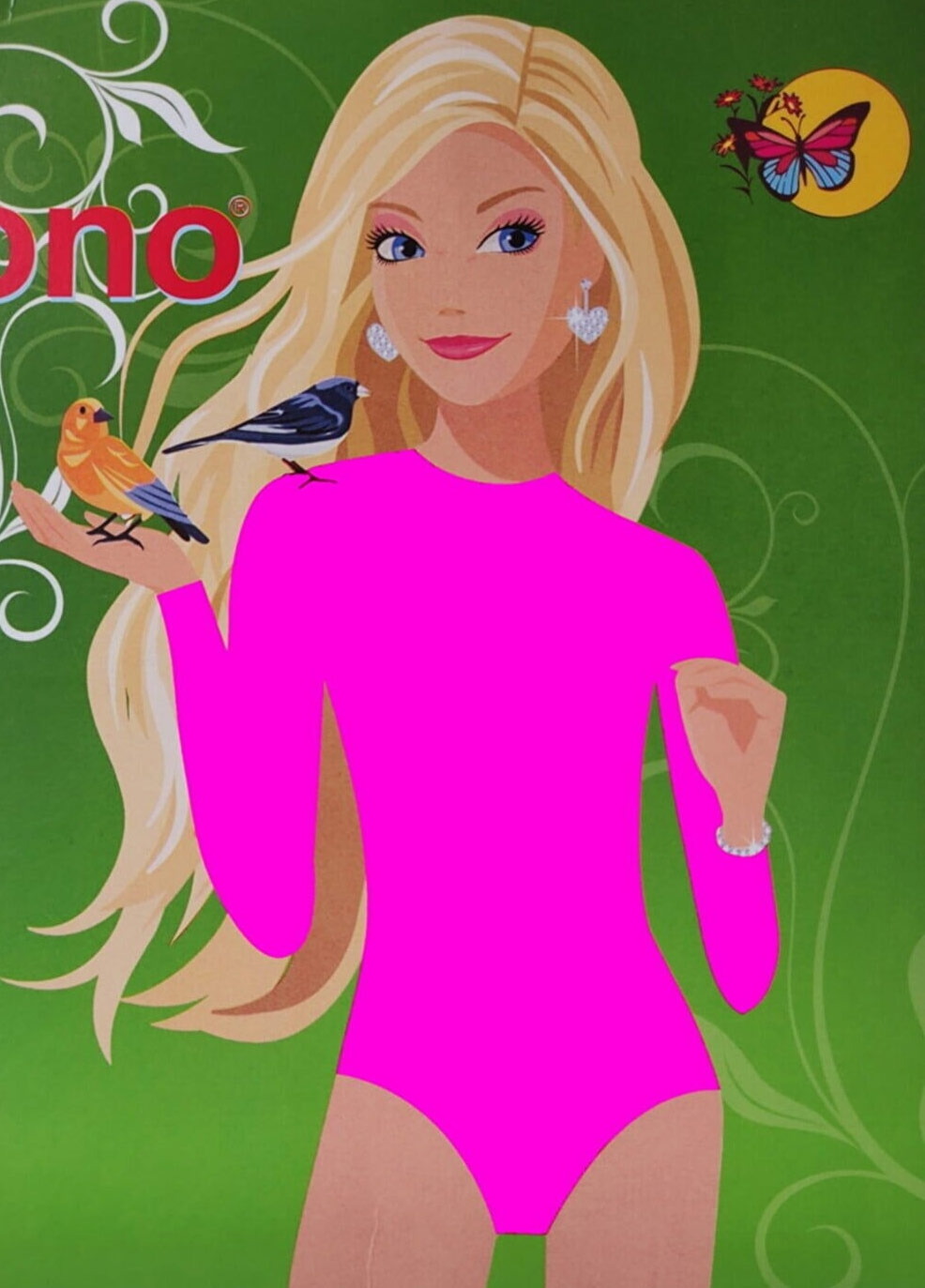 Pamuklu Geniş Askılı Uzun Kollu Body Dono 3340 - Fuşya