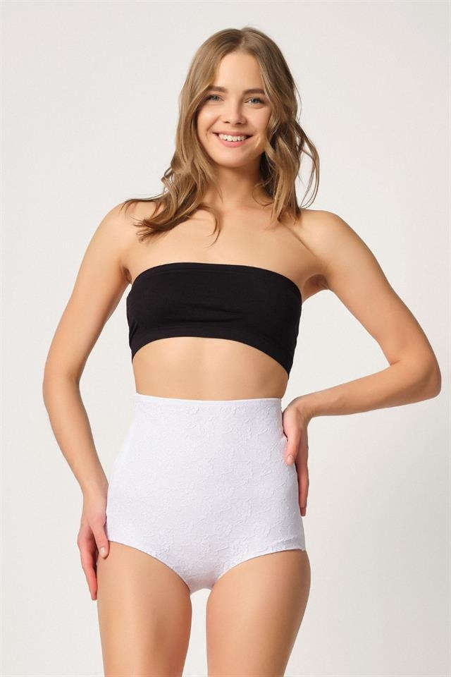 Dikişsiz Yüksek Bel Korse Emay 2842 - Beyaz