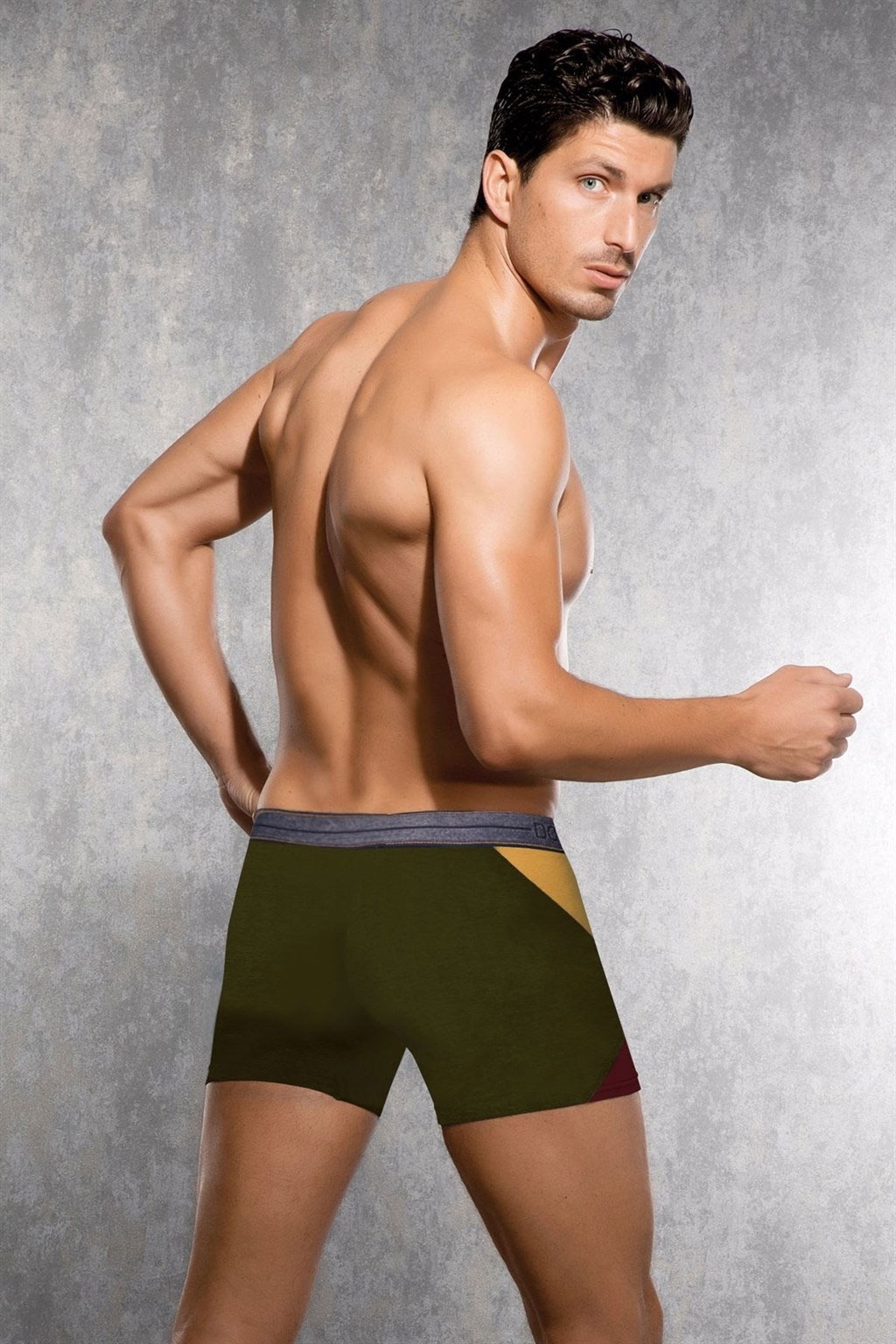 Modal Esnek Bel Lastiği Desenli Boxer Doreanse 1714 - Haki