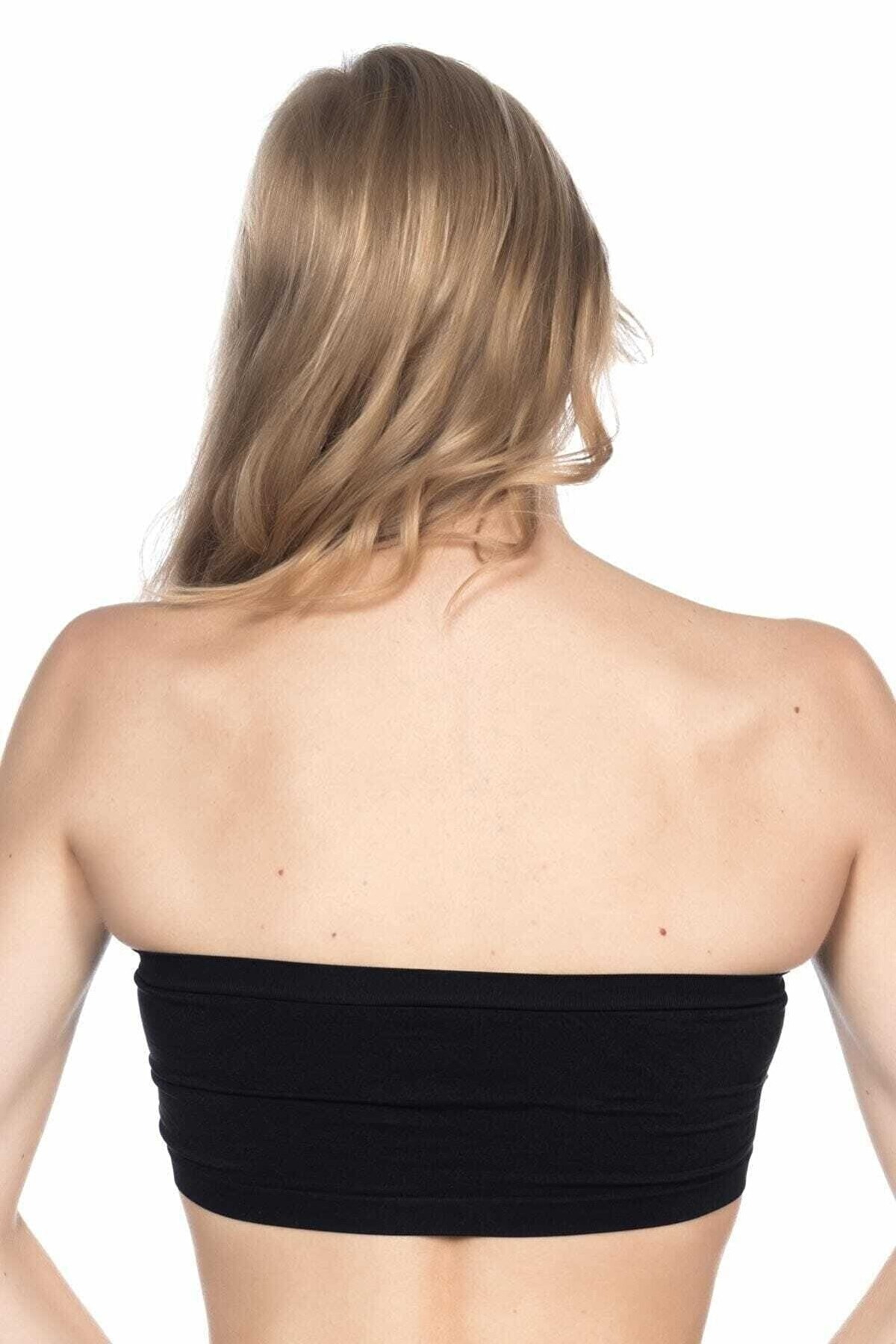 Dikişsiz Straplez Büstiyer Geniş Silikon Bant Elite Life 776 - Siyah