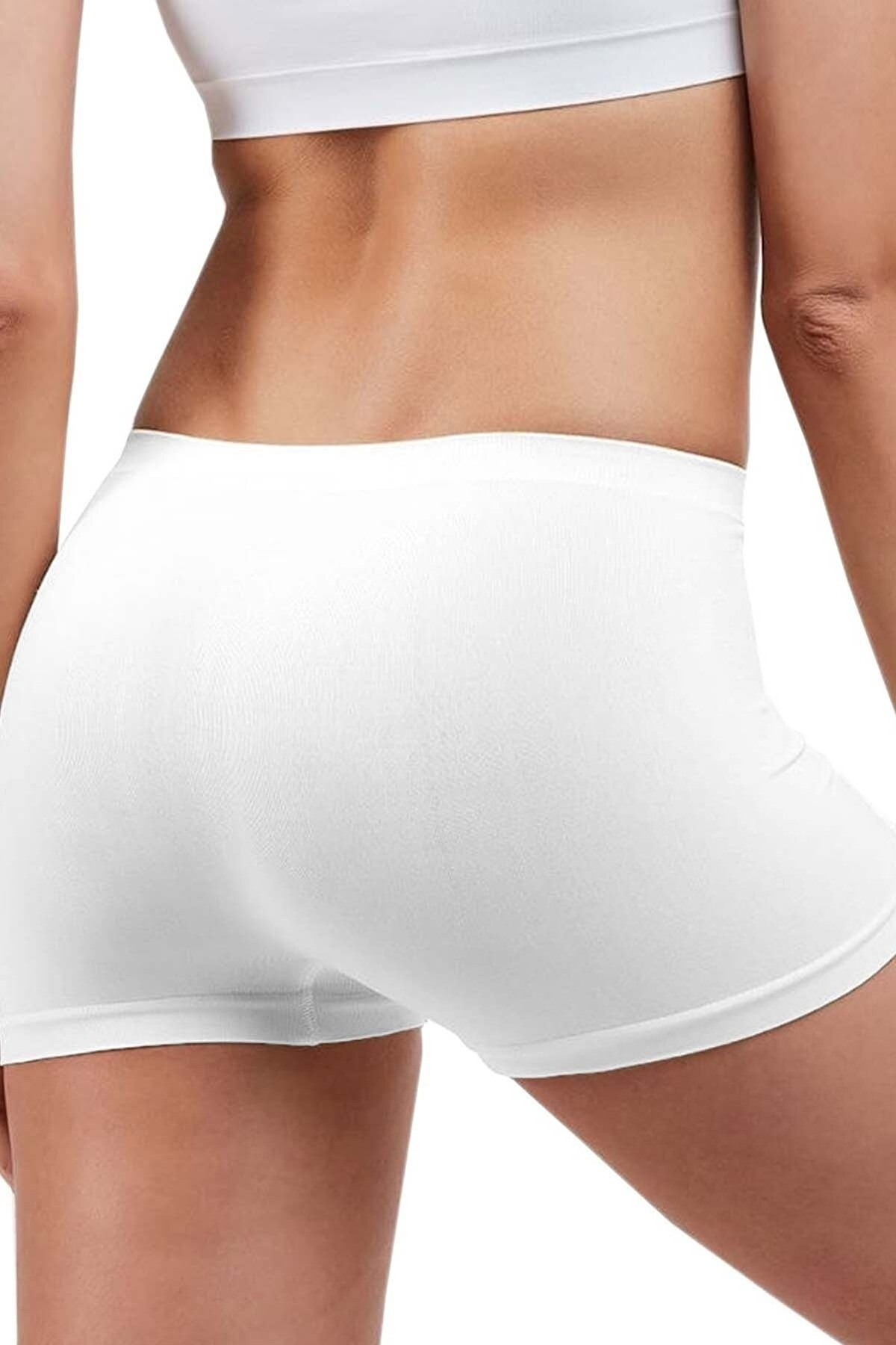 Dikişsiz Uzun Paça Kadın Boxer Elite Life 830 - Beyaz