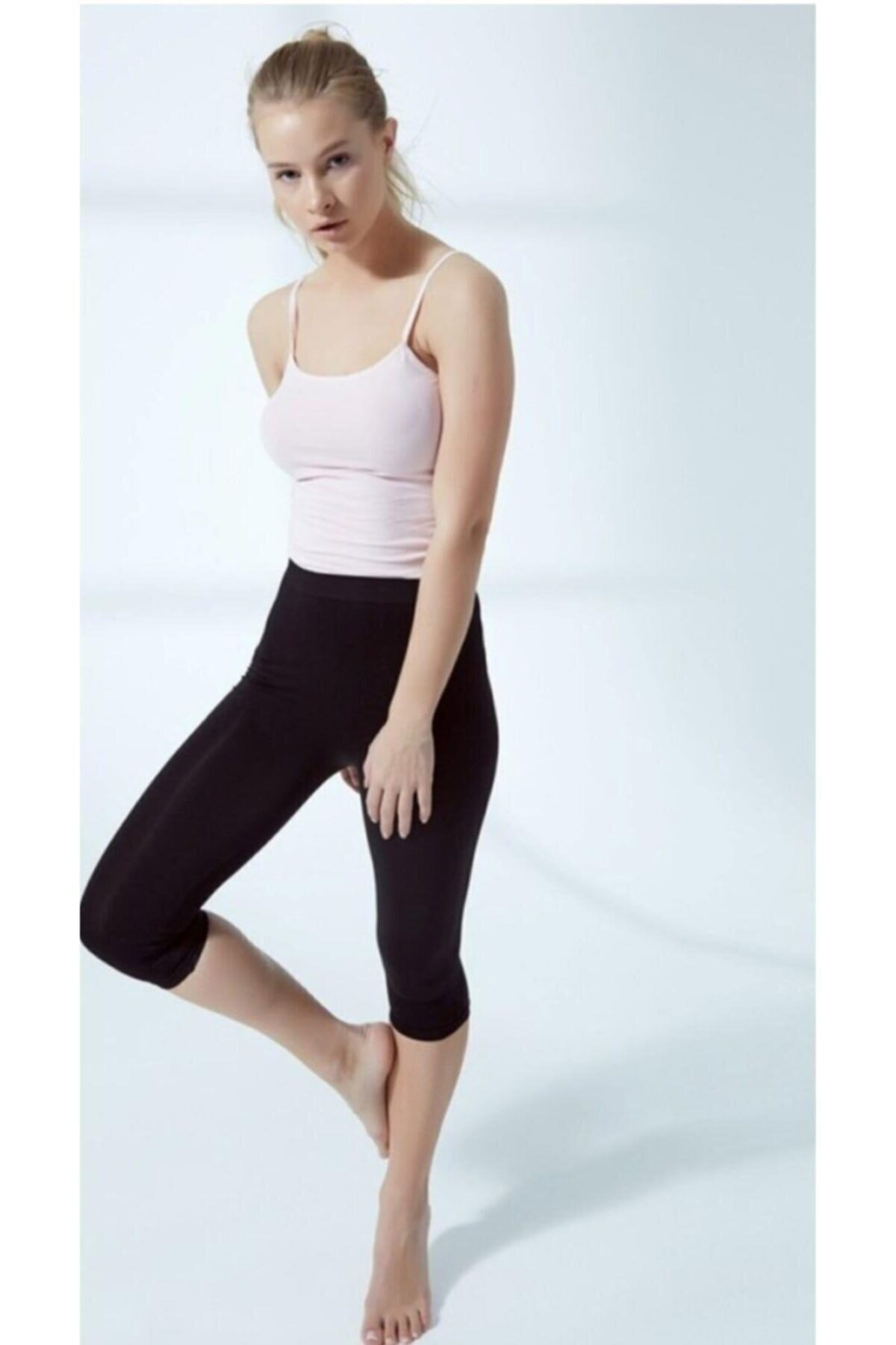 Yüksek Bel Esnek Diz Altı Tayt Elite Life 403 - Siyah