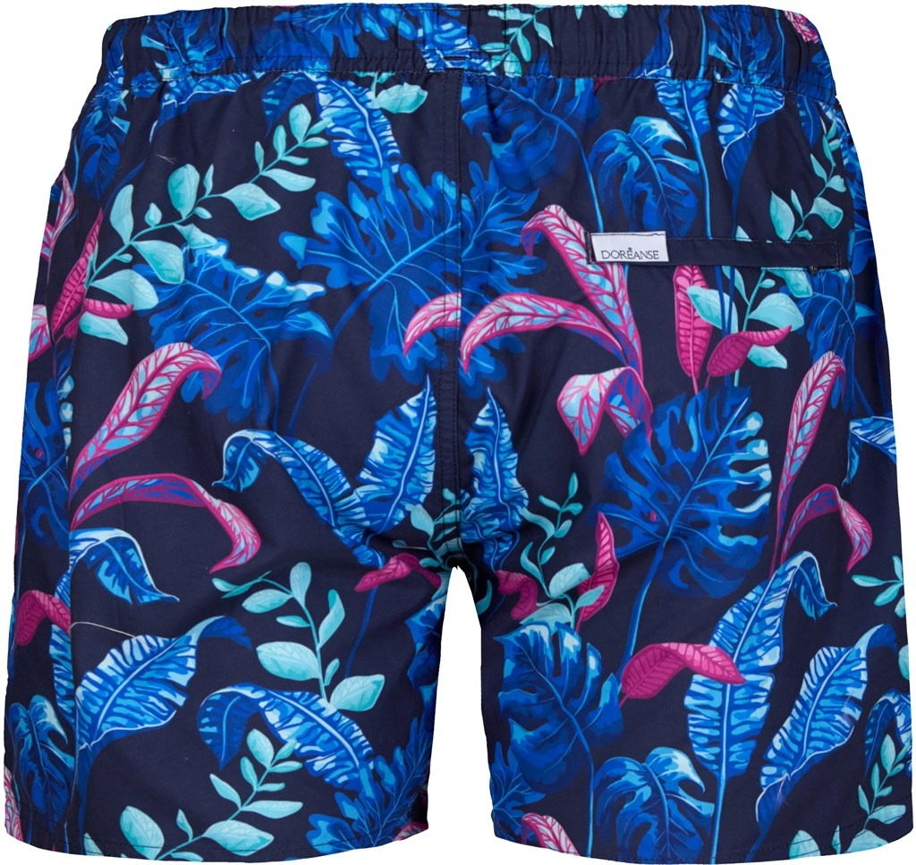 Polyester Mavi Desenli Erkek Cepli Şort Mayo Doreanse 3819 - Tropikal