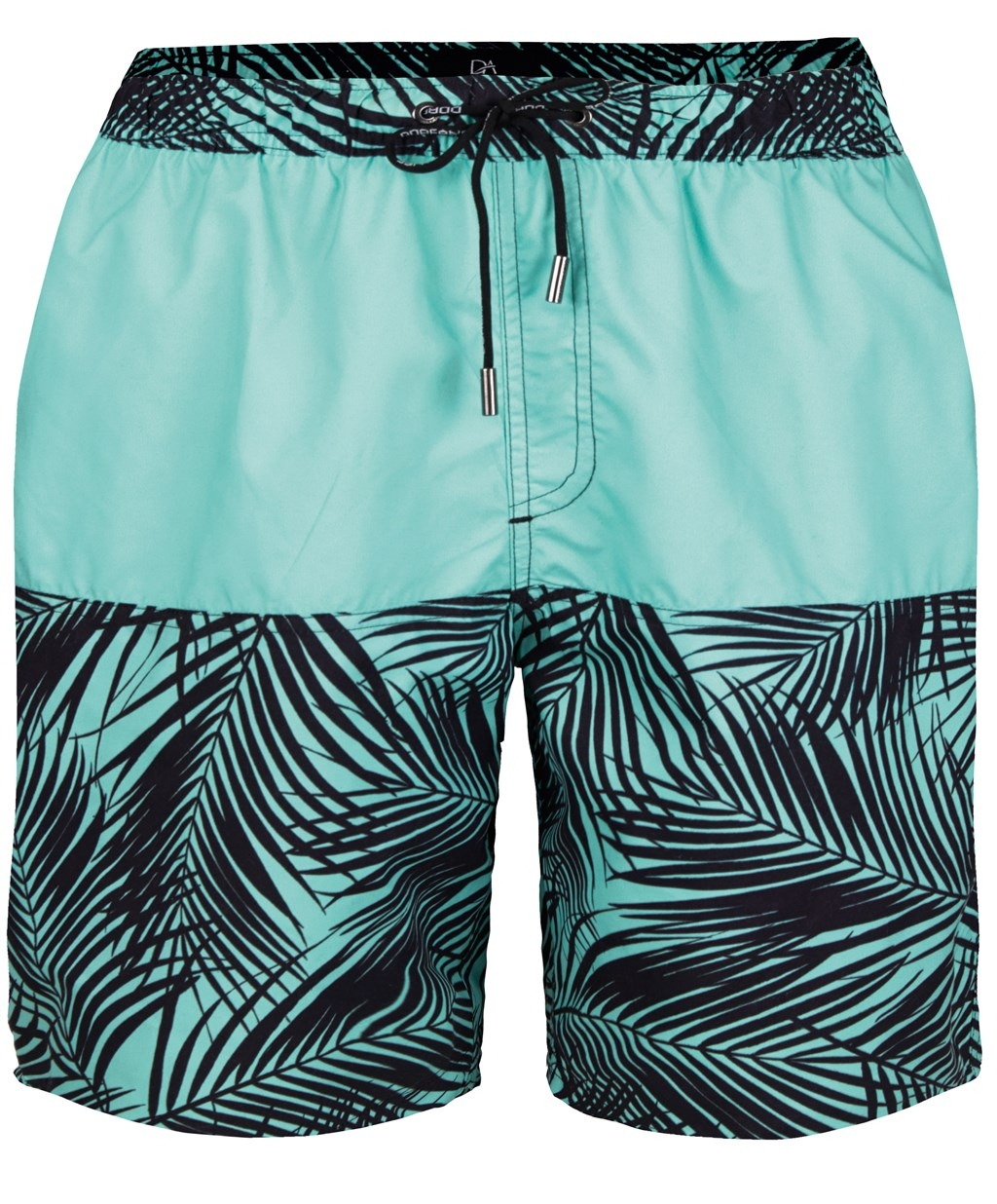 Polyester Turkuaz Palmiye Desenli Uzun Şort Doreanse 3824 - Hawaii