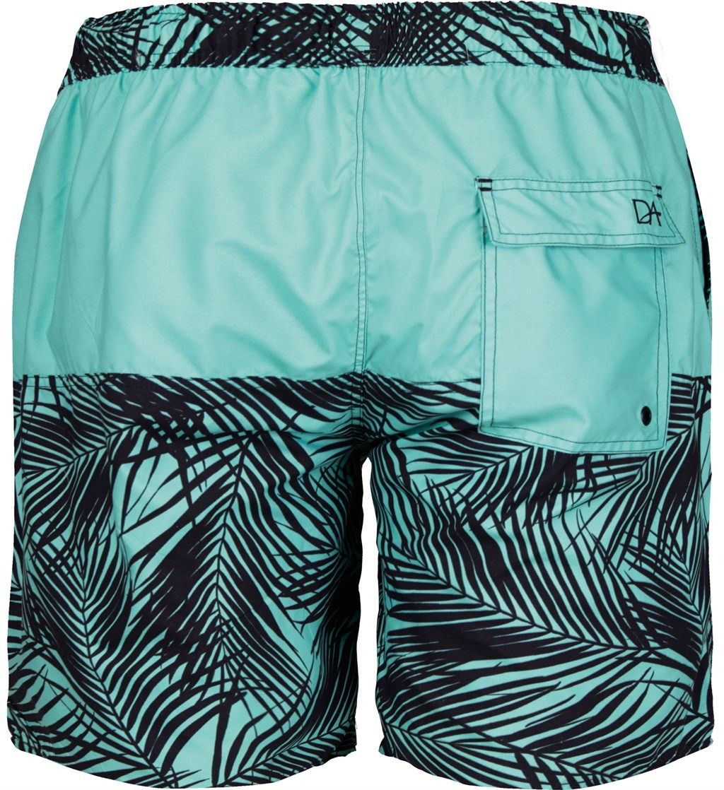 Polyester Turkuaz Palmiye Desenli Uzun Şort Doreanse 3824 - Hawaii