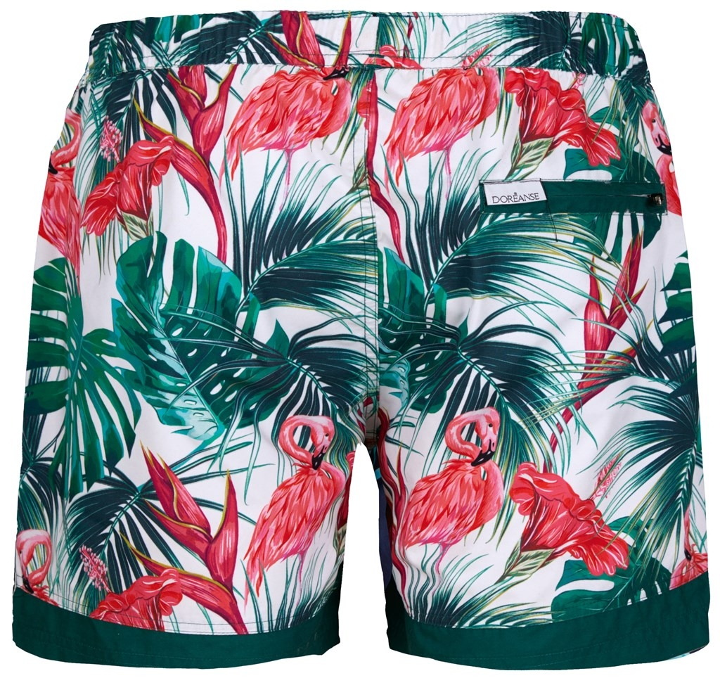 Mor Flamingo Desenli Cepli Erkek Deniz Şortu Doreanse 3822 - Bali