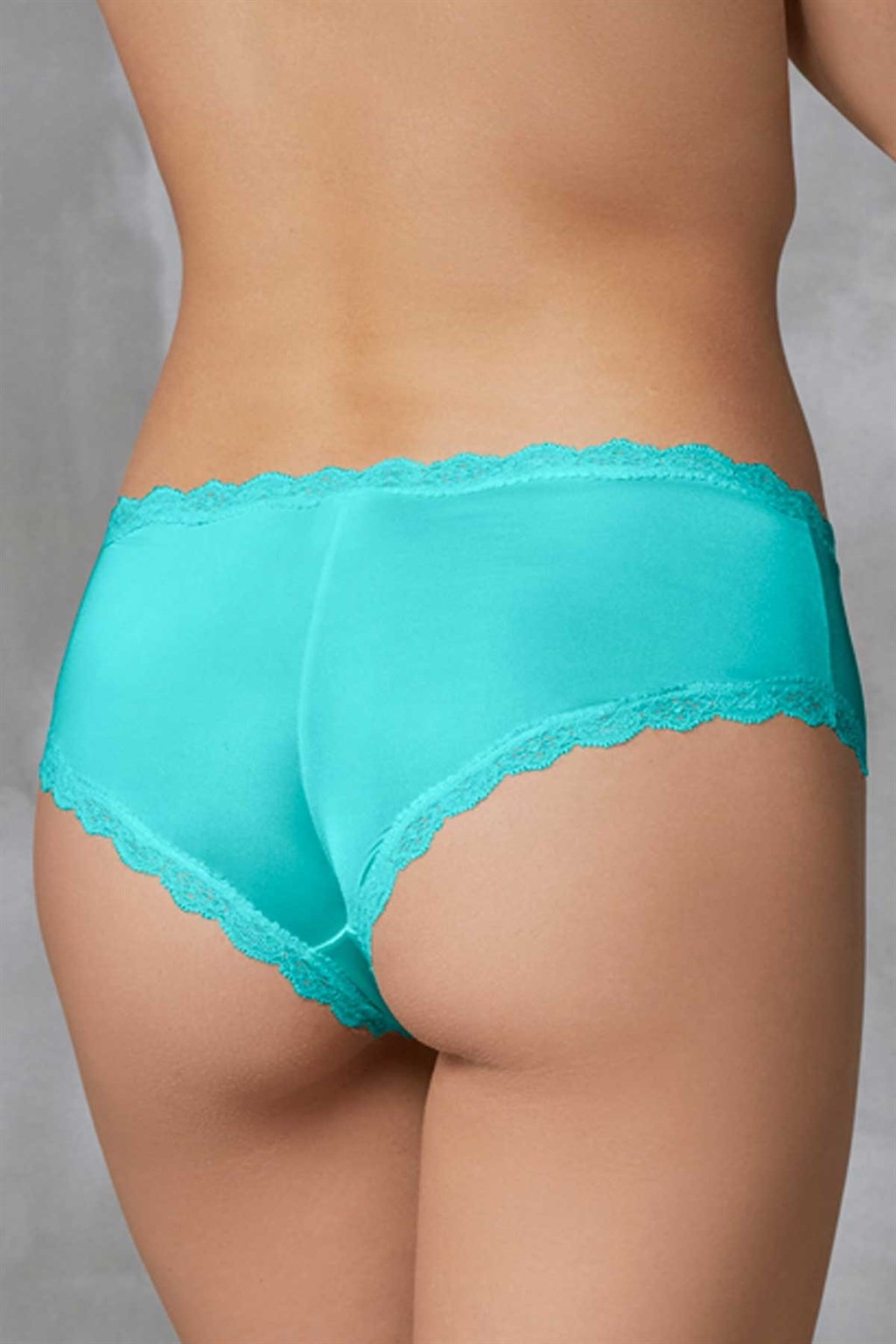 Dantelli Çiçek Desenli Slip Külot Doreanse 7157 - PETROL-PUDRA-GÜL