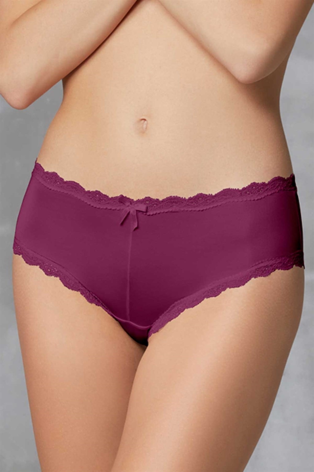 Dantelli Çiçek Desenli Slip Külot Doreanse 7157 - PETROL-PUDRA-GÜL