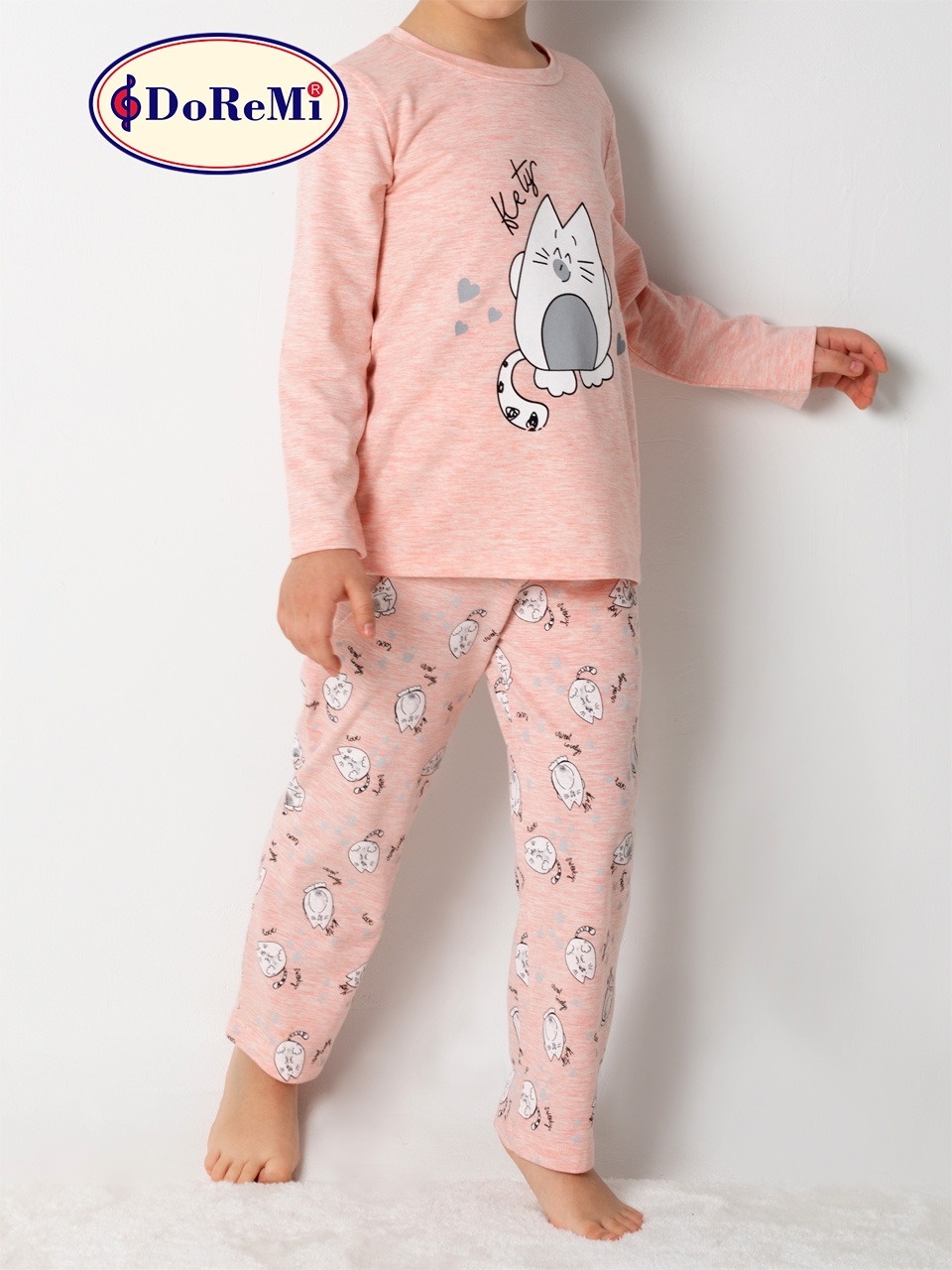 Doremi Kız Çocuk Pijama Takım 002-000823 - Pembe Melanj