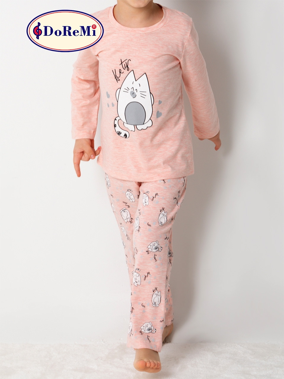 Doremi Kız Çocuk Pijama Takım 002-000823 - Pembe Melanj