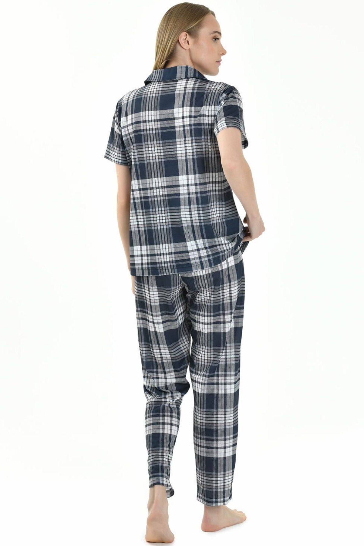 Yeni İnci Ekose Kadın Gömlekli Pijama Takımı Yeni İnci 1800 - Görsel 2