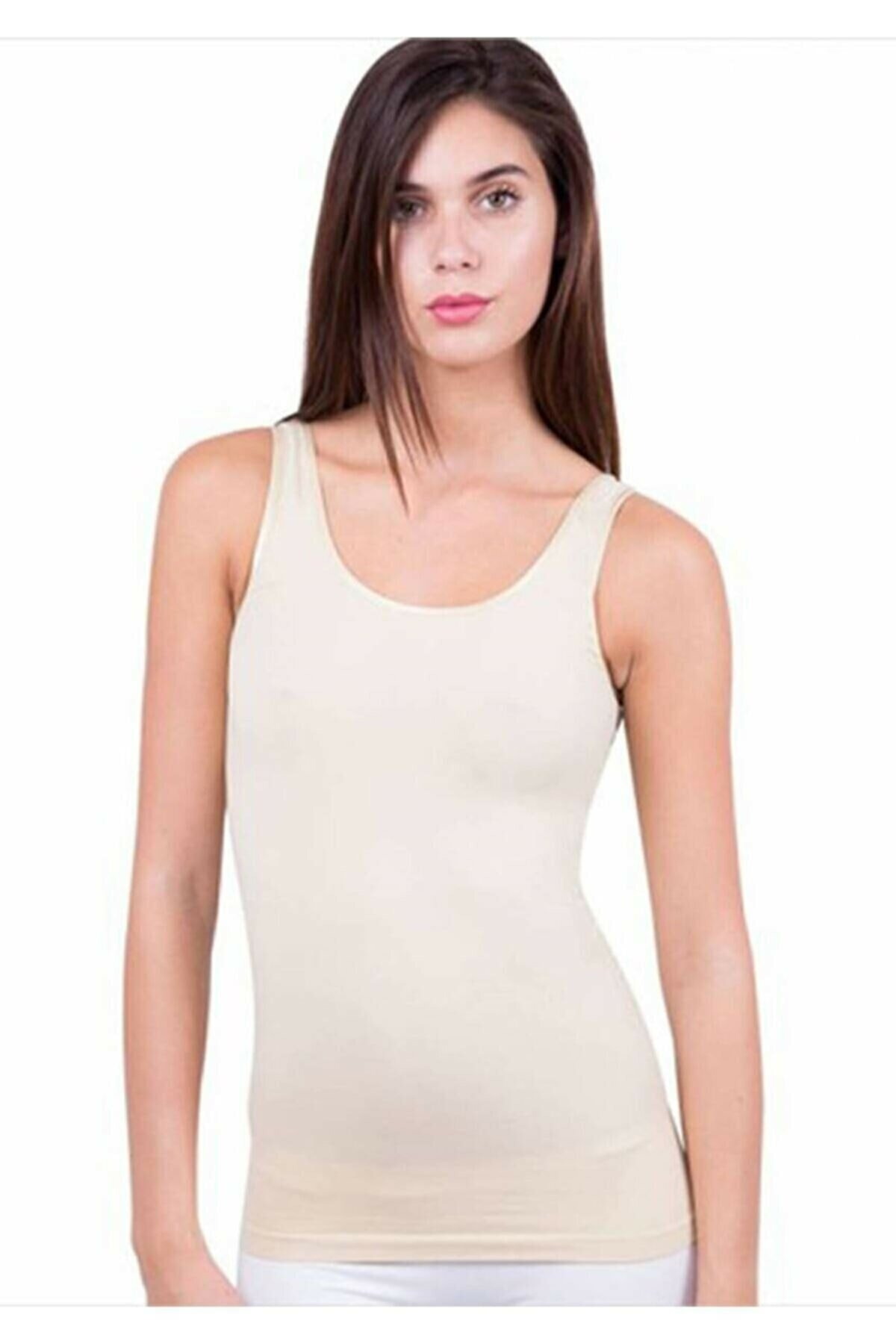 Kalın Askılı Pamuklu Kadın Atlet Elite Life 838 - Ten