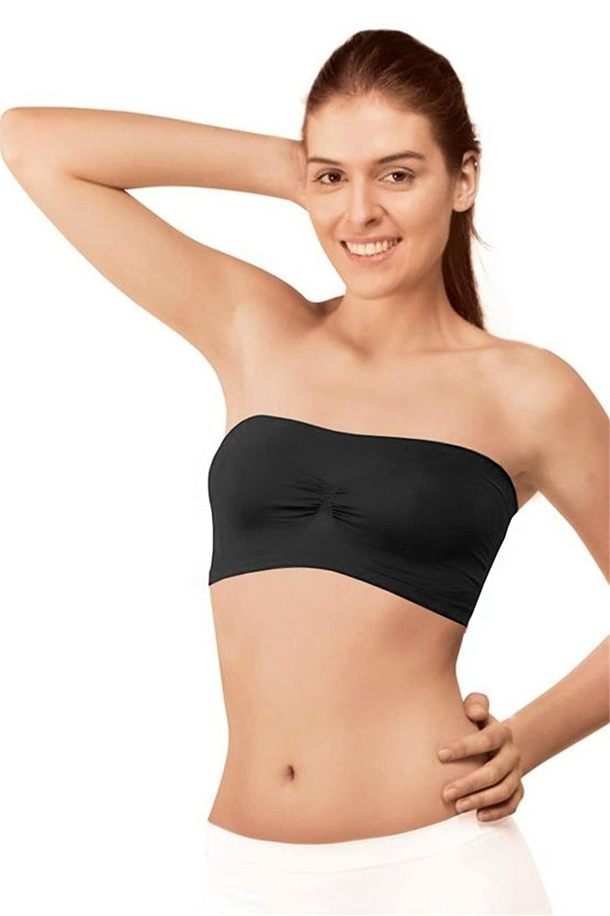 Silikon Bantlı Straplez Büstiyer Sütyen Elite Life 860 - Siyah