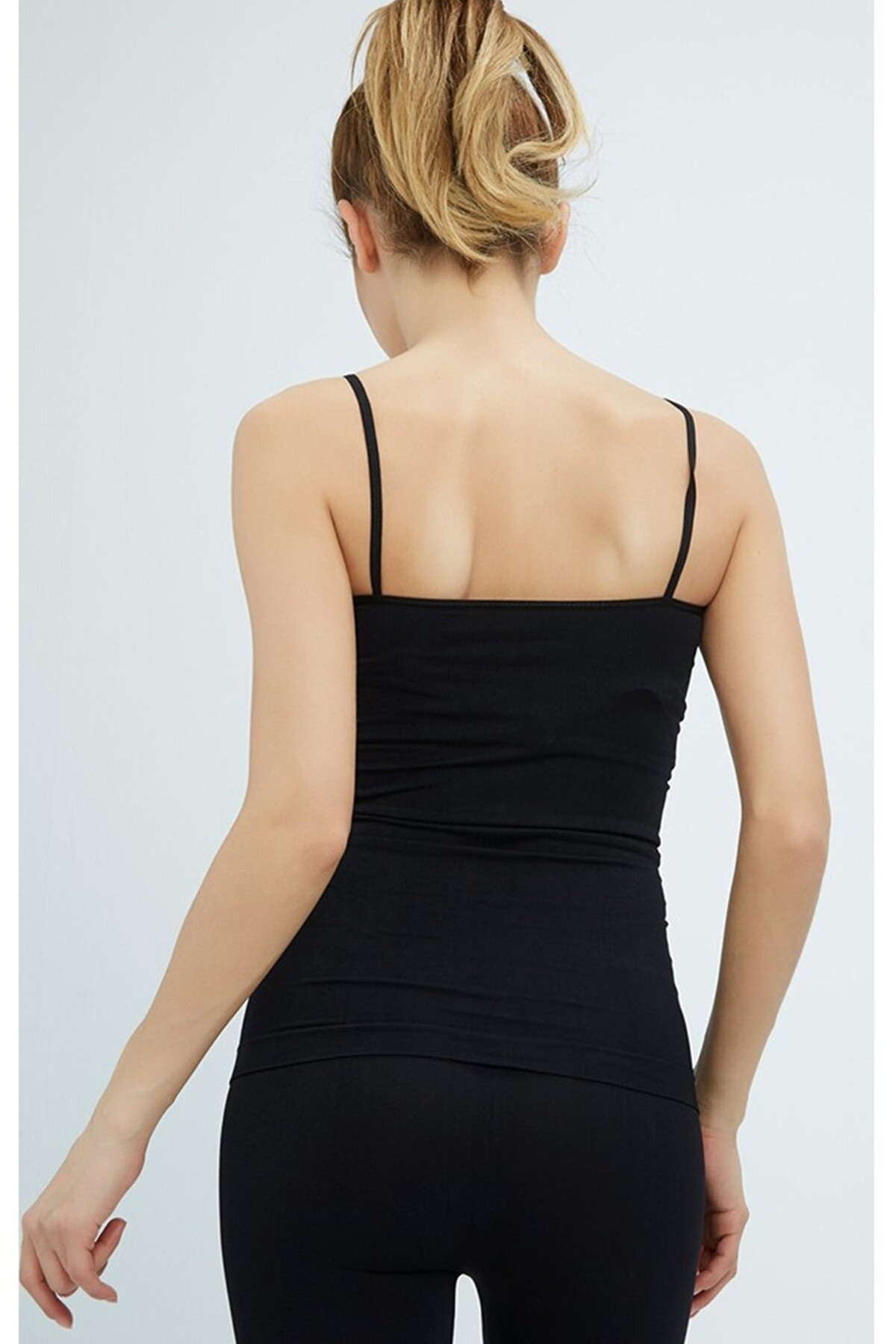 İnce Askılı Uzun Atlet Pamuklu Elite Life 846 - Siyah