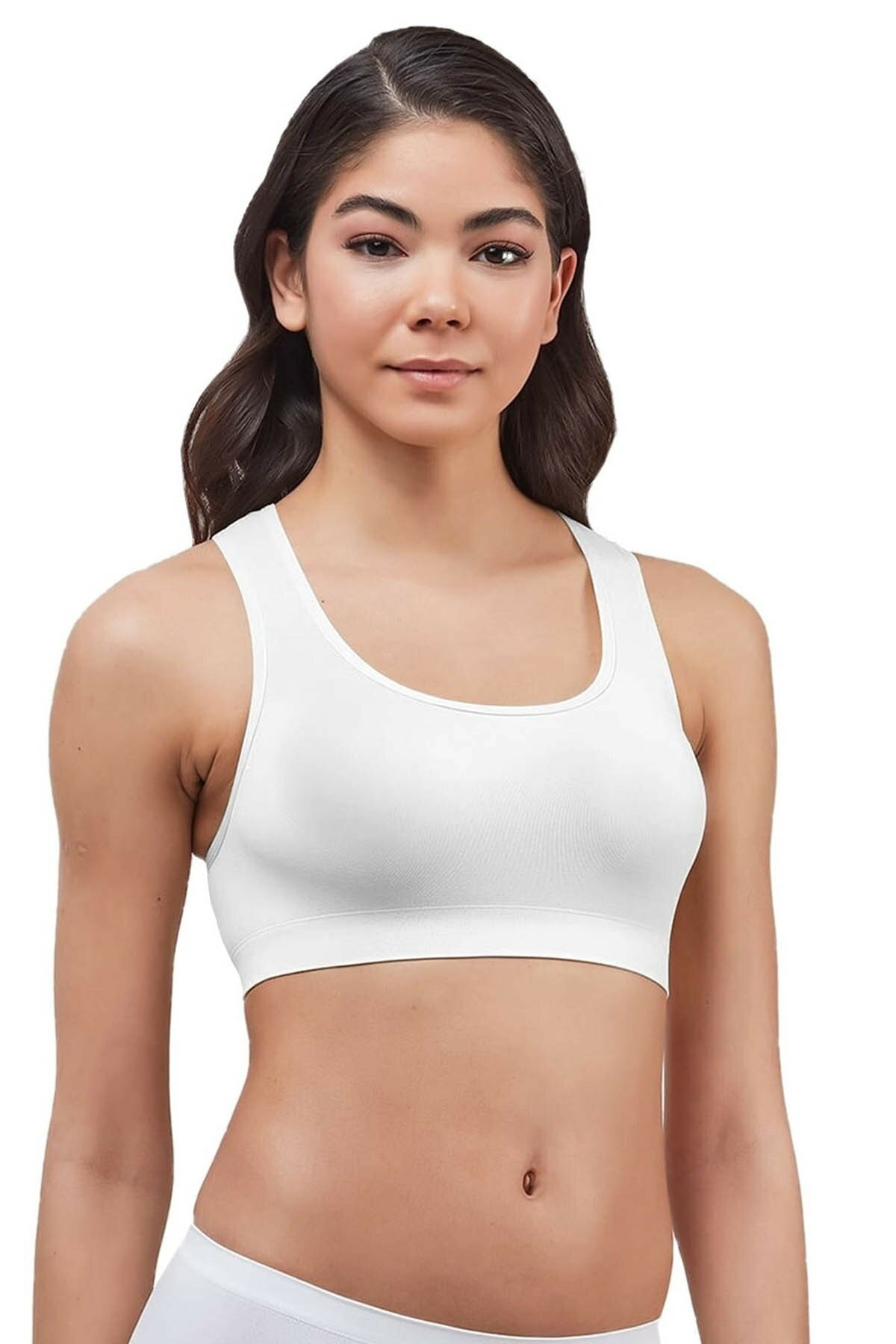 Dikişsiz Performans Kumaşı Kadın Sporcu Büstiyer Elite Life 775 - Beyaz