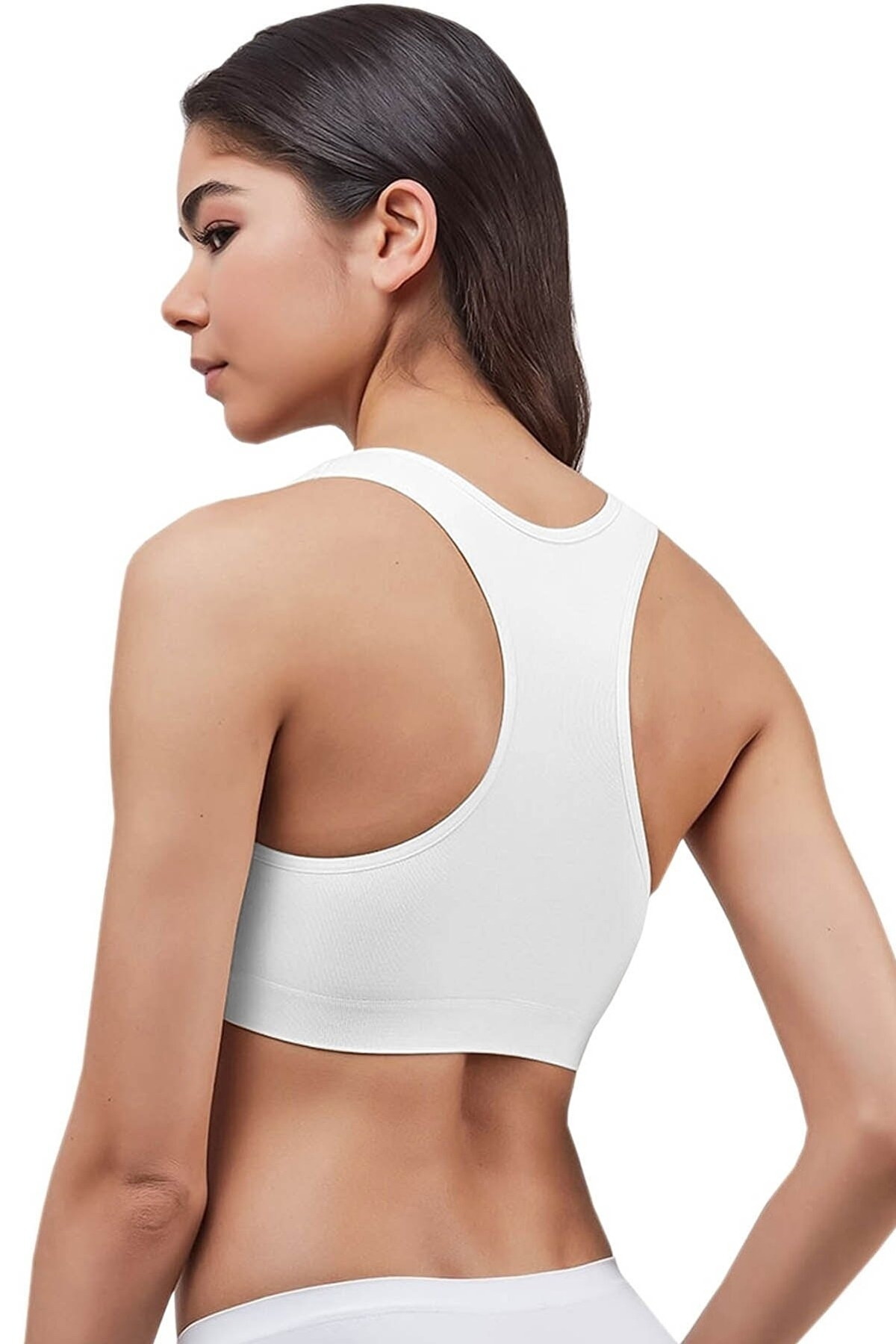 Dikişsiz Performans Kumaşı Kadın Sporcu Büstiyer Elite Life 775 - Beyaz