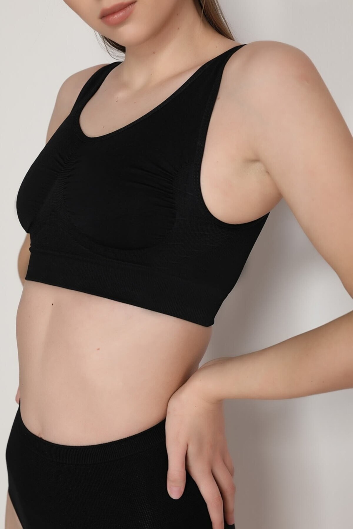 Tam Kap Kalın Askılı Toparlayıcı Büstiyer Elite Life 855 - Siyah