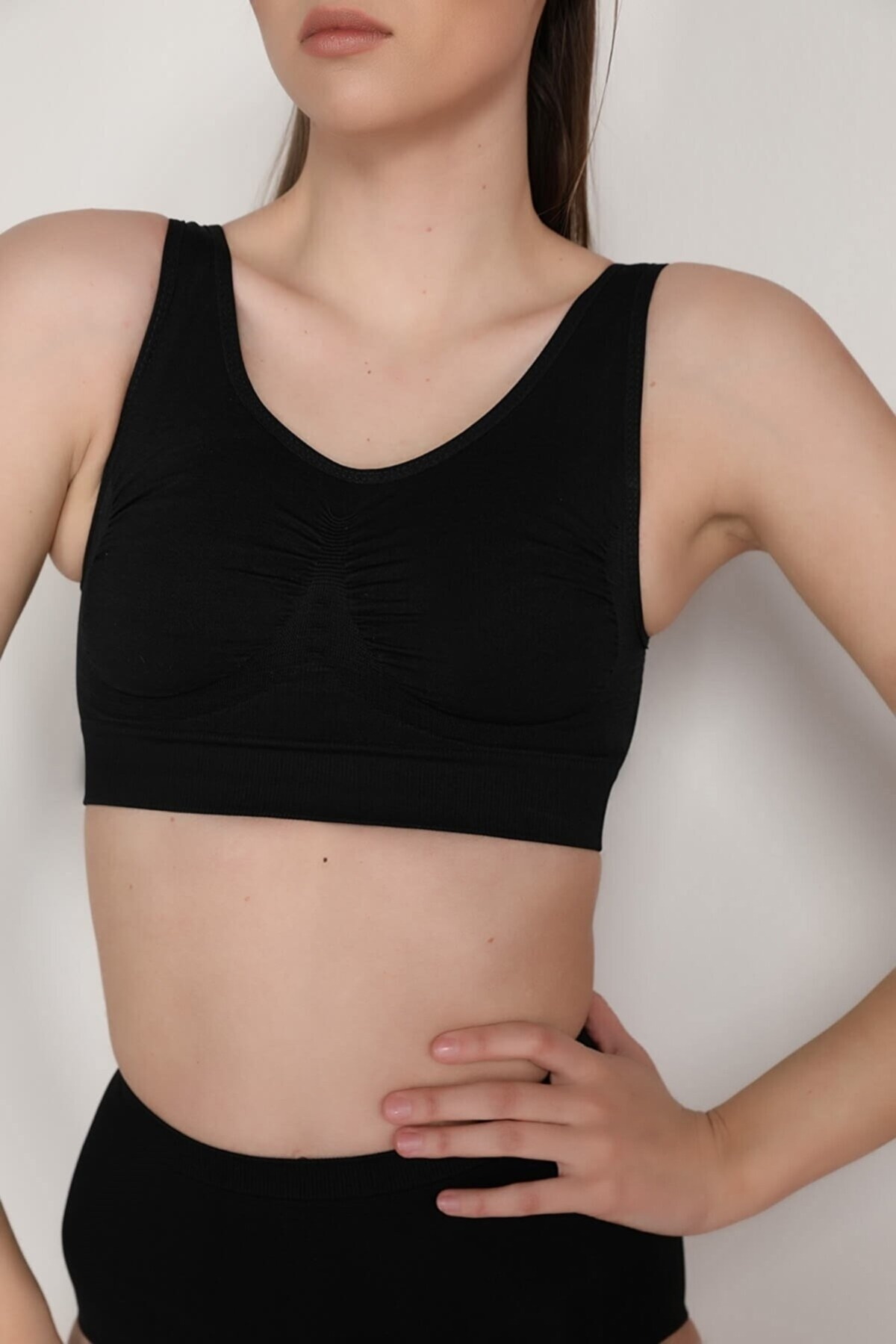 Tam Kap Kalın Askılı Toparlayıcı Büstiyer Elite Life 855 - Siyah