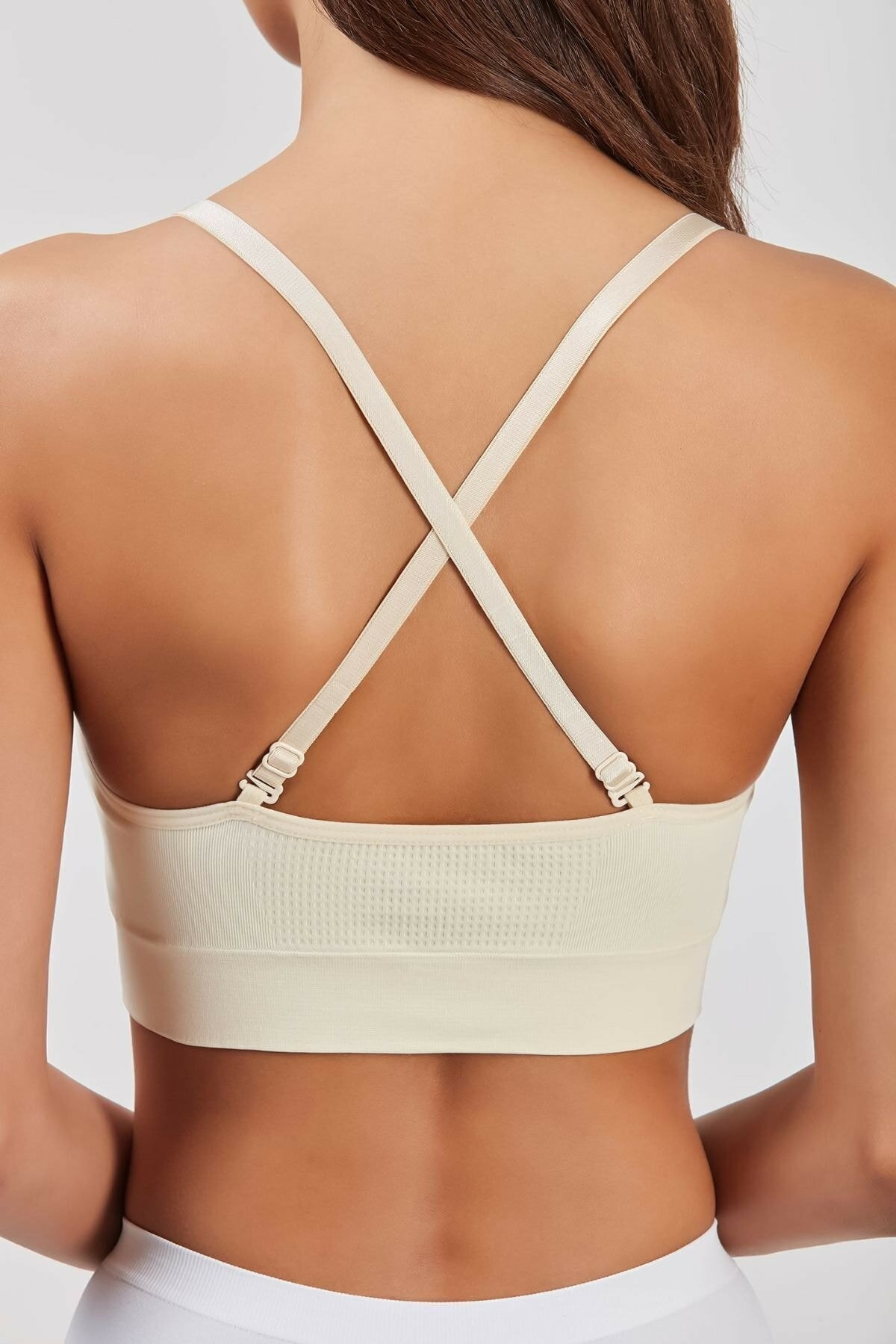 Dikişsiz Sünger Destekli Sporcu Sütyeni Elite Life 750 - Ten