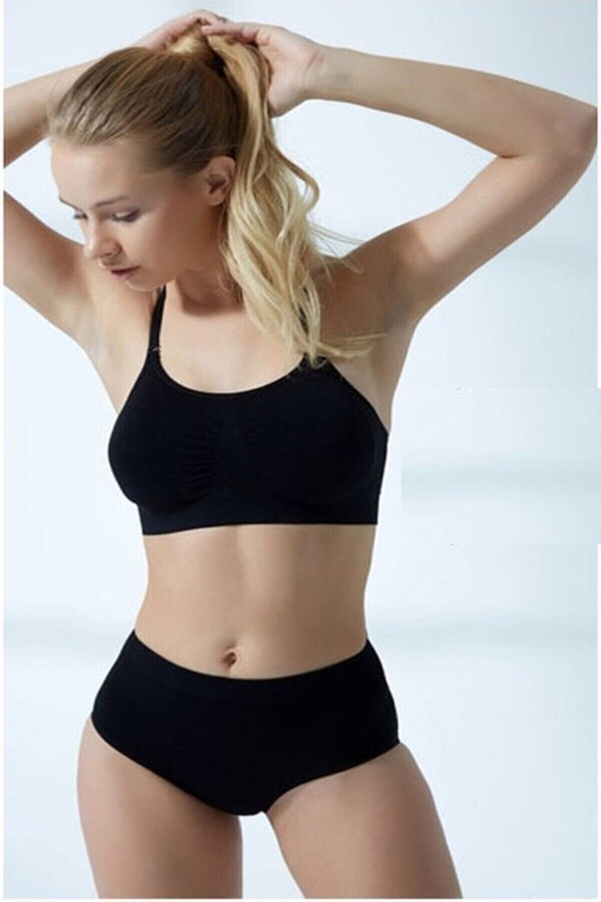 Dikişsiz Sünger Destekli Sporcu Sütyeni Elite Life 750 - Siyah