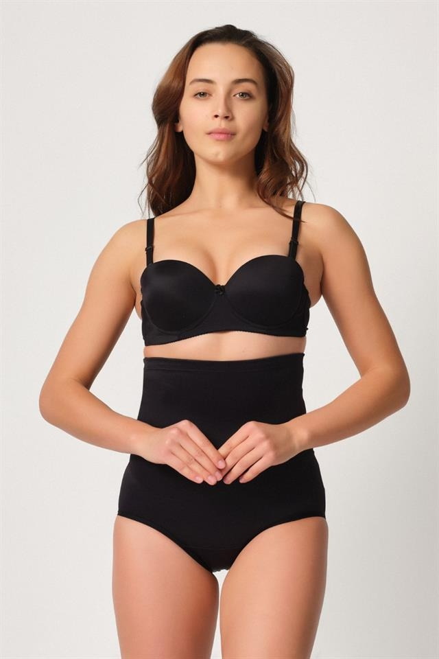 Yüksek Bel Pamuklu Slip Külot Emay 2005 - Siyah