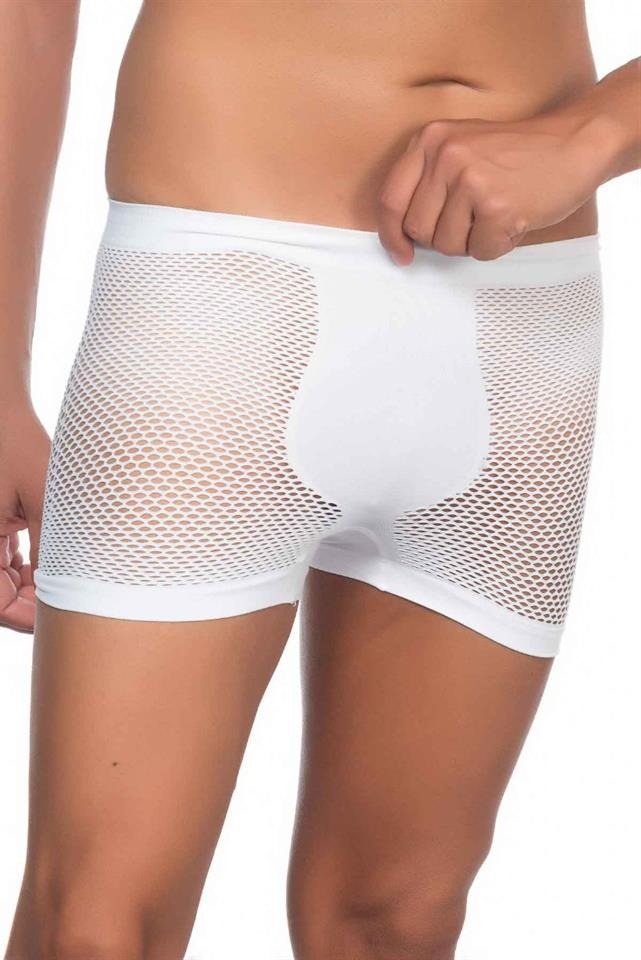 Pamuklu Esnek Bel Boxer Emay 2106 - Beyaz