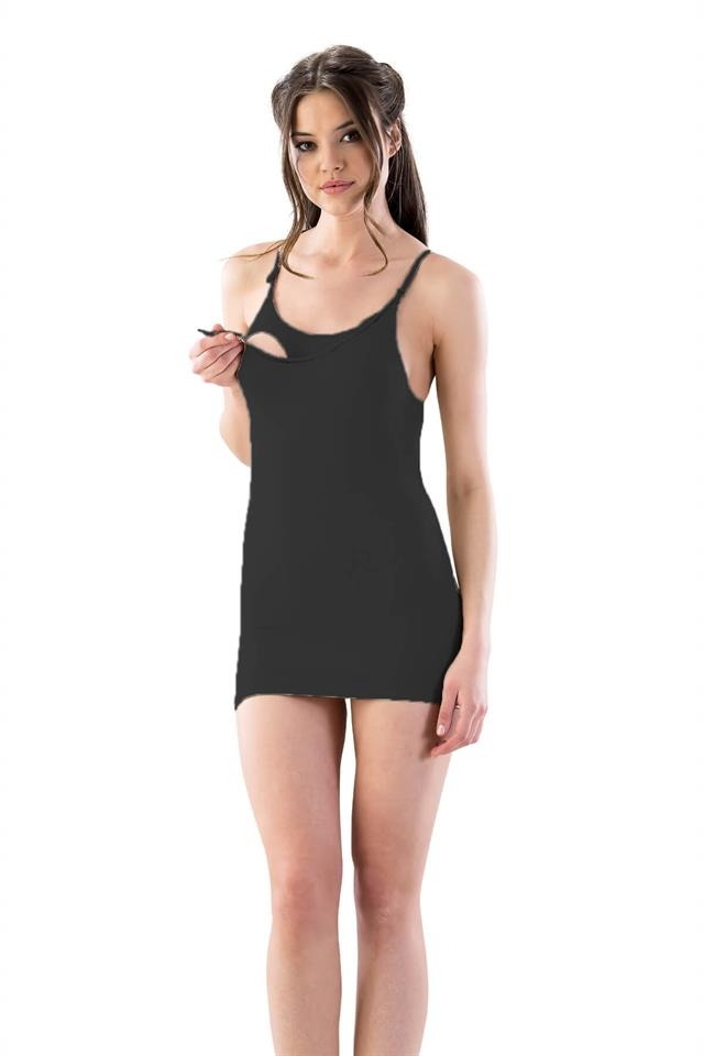 Pamuklu Çift Katmanlı Emzirme Atleti Emay 5300 - Siyah