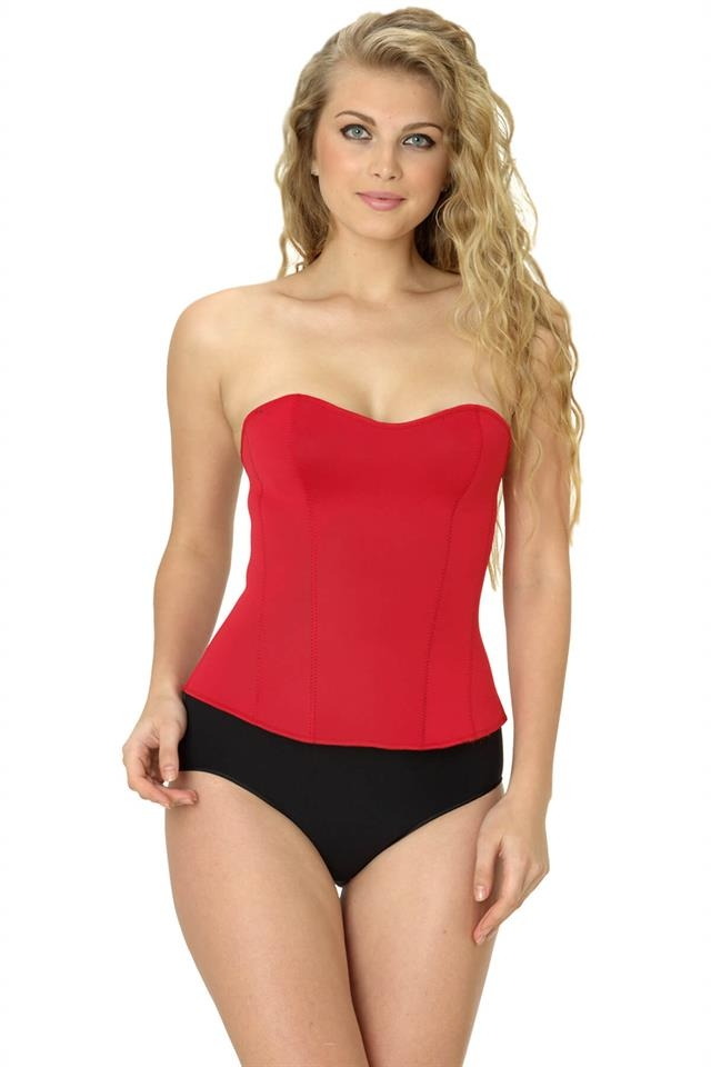 Balensiz Dantel Detaylı Uzun Kesim Büstiyer Emay 9155 - Kırmızı