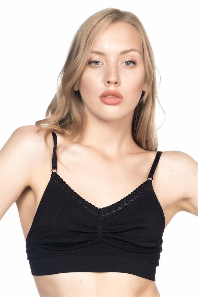 Agraflı Toparlayıcı Dikişsiz Sütyen Emay 4035 - Siyah