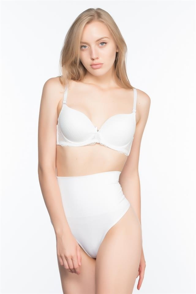 Dikişsiz Yüksek Bel Korse Polyamid Elastan Emay 2020 - Beyaz