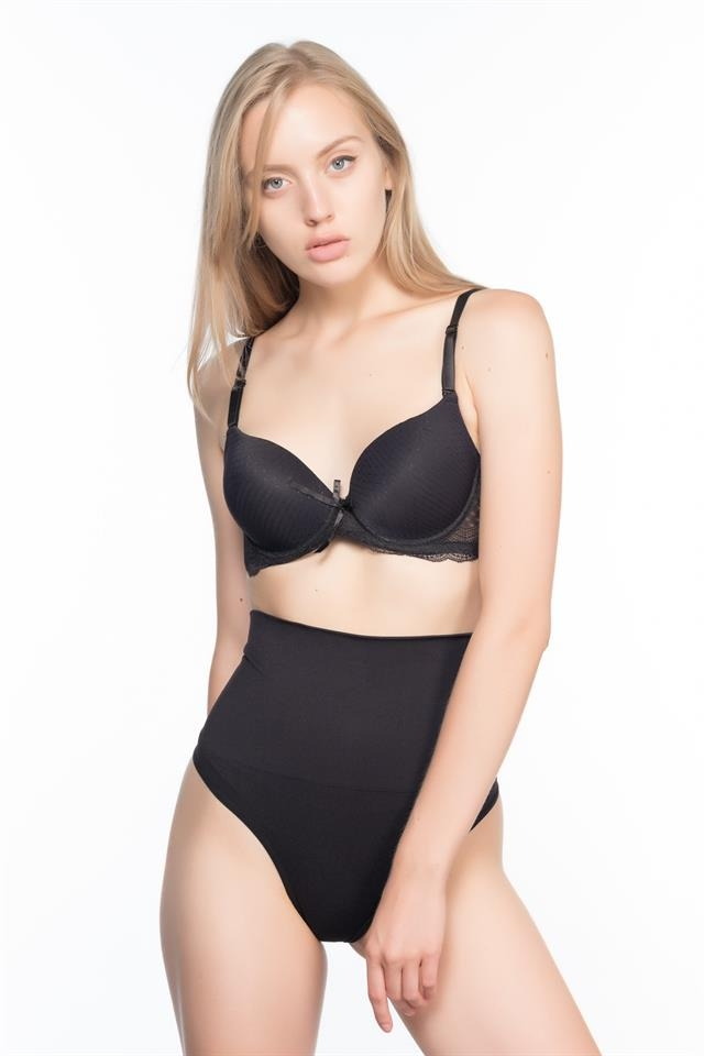 Dikişsiz Yüksek Bel Korse Polyamid Elastan Emay 2020 - Siyah