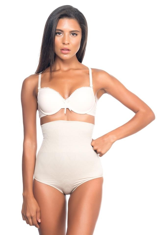 Yüksek Bel Desenli Slip Korse Emay 2079 - Ten