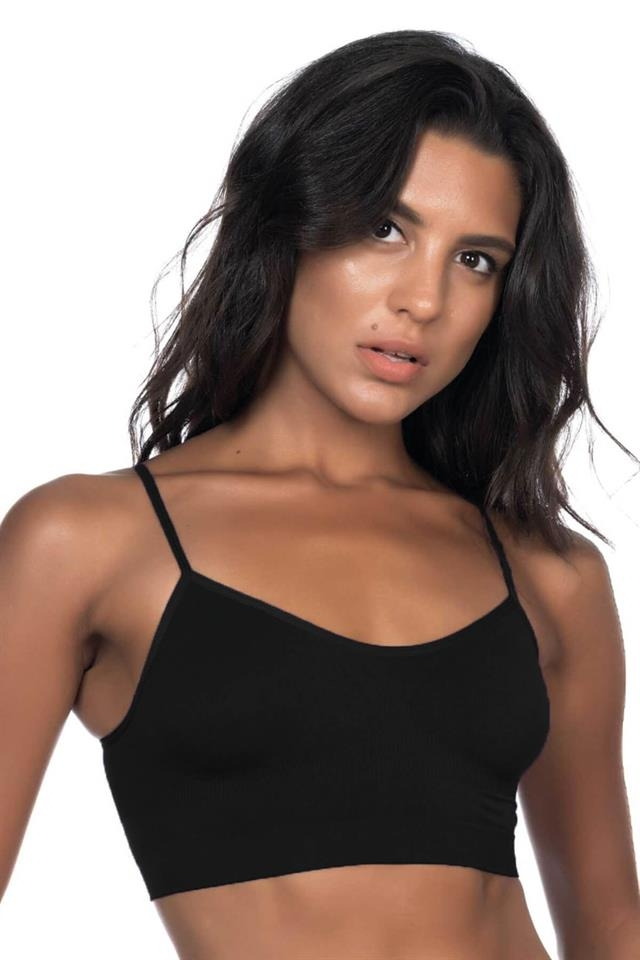 Dikişsiz İp Askılı Büstiyer Emay 4003 - Siyah