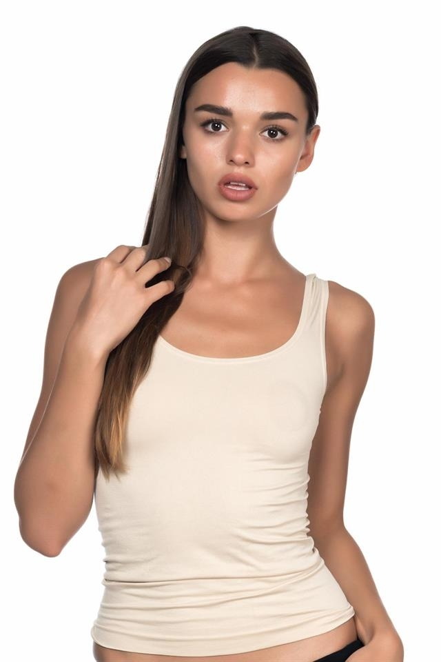 Dikişsiz Kalın Askılı Pamuklu Atlet Emay 5002 - Ten