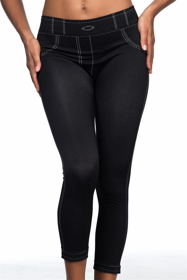 Esnek Yüksek Bel Dikişsiz Tayt Emay 3801 - Siyah