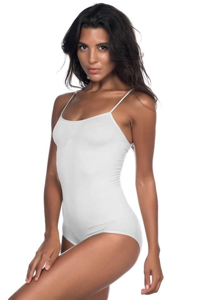 Dikişsiz Tek Parça Çıtçıtlı Body Emay 1923 - Beyaz