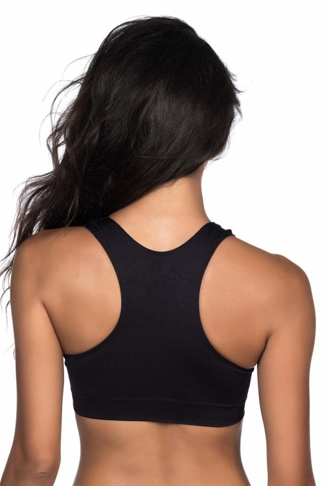 Dikişsiz Hafif Kompresyon Sporcu Sütyen Emay 4011 - Siyah