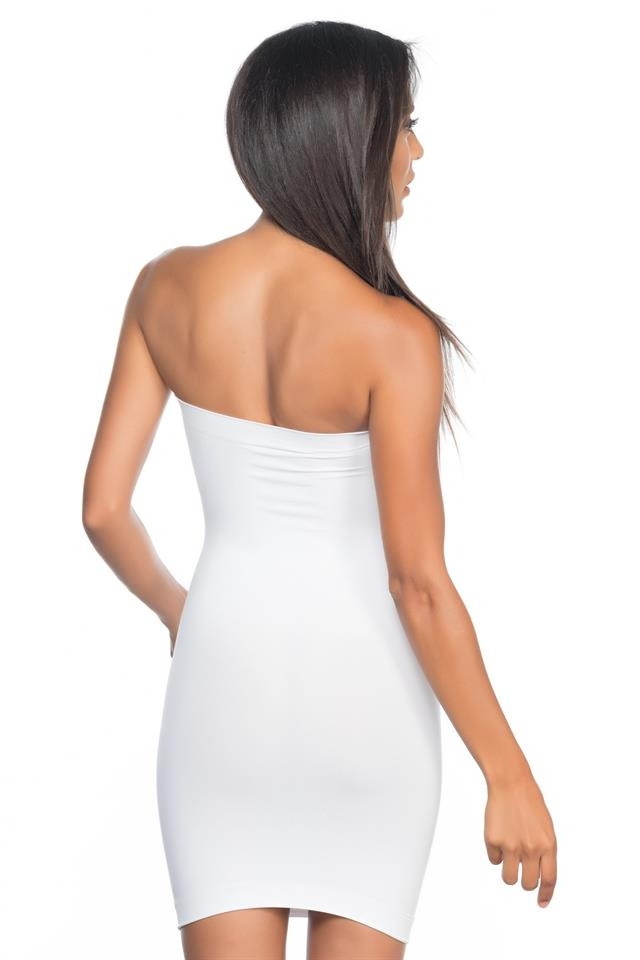 Dikişsiz Straplez Korse Elbise Emay 5065 - Beyaz