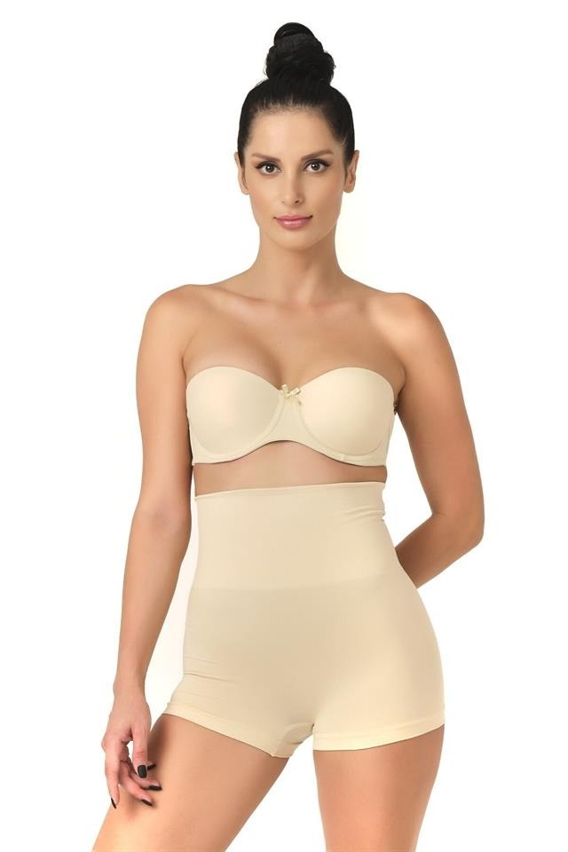 Dikişsiz Yüksek Bel Toparlayıcı Boxer Korse Emay 2022 - Ten