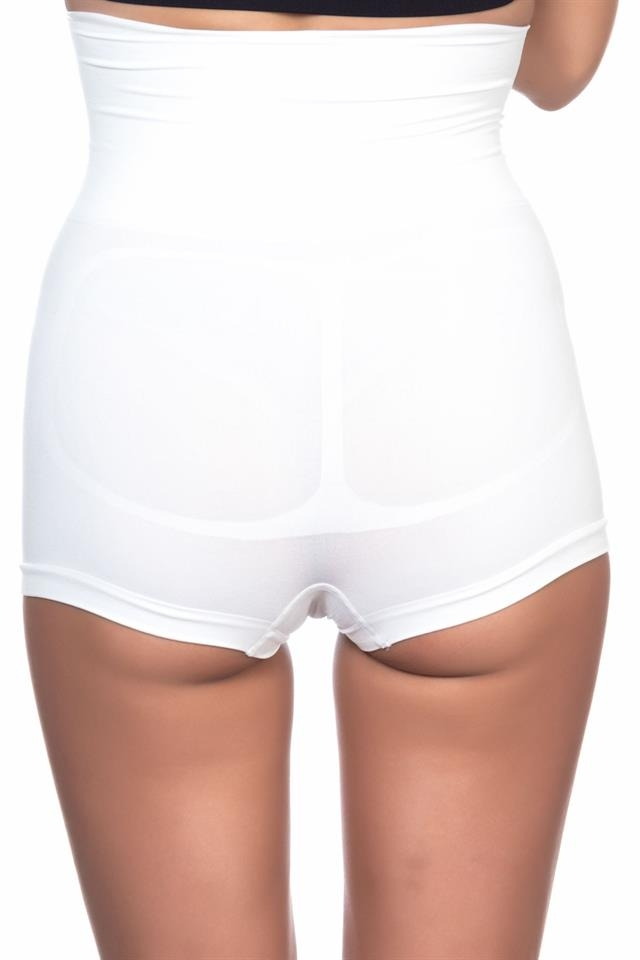 Dikişsiz Yüksek Bel Toparlayıcı Boxer Korse Emay 2022 - Beyaz