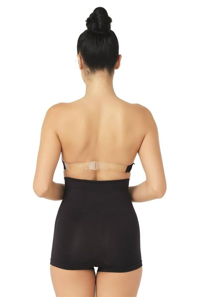 Dikişsiz Yüksek Bel Toparlayıcı Boxer Korse Emay 2022 - Siyah