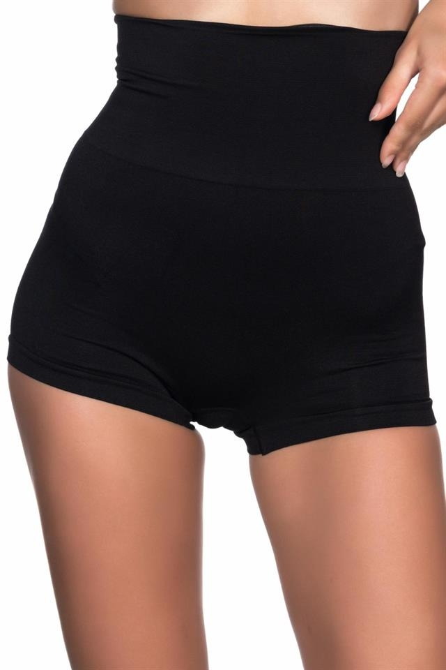 Dikişsiz Yüksek Bel Toparlayıcı Boxer Korse Emay 2022 - Siyah