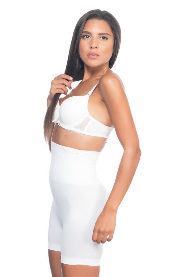Yüksek Bel Kısa Paçalı Korse Emay 2075 - Beyaz