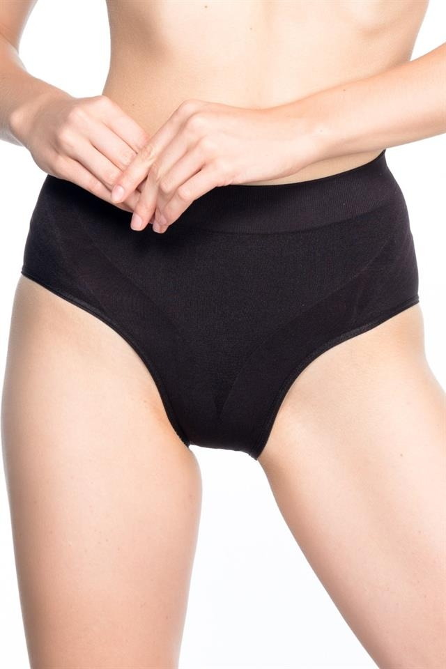 Düşük Bel Dikişsiz Korse Kadın Emay 7025 - Siyah