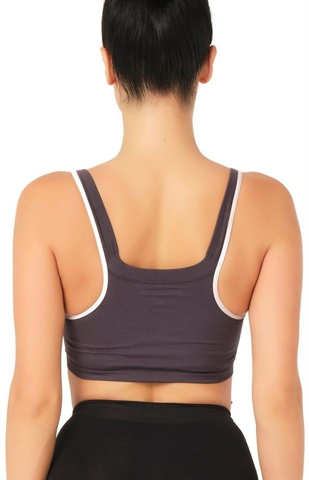 Pamuklu Astar ve Tek Elle Açılabilen Klipsli Emzirme Sütyeni Emay 5310 - Antrasit