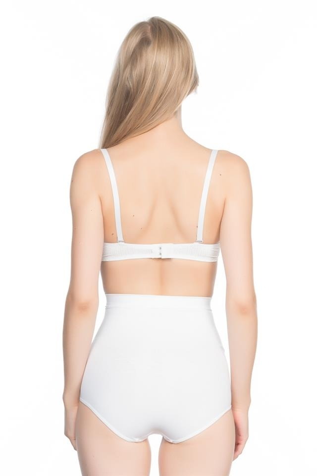 Yüksek Bel Dikişsiz Korse Emay 7024 - Beyaz
