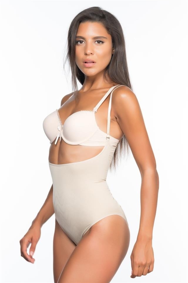 Dikişsiz Göğsü Açık Korse Emay 2073 - Ten